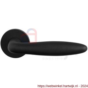 GPF Bouwbeslag Entree 820VZ Sigaar model deurkruk op rozet 53x6 mm zwart structuur - H21009307 - afbeelding 1