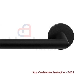 GPF Bouwbeslag ZwartWit 8210.61-00L/R Toi deurkruk op ronde rozet 50x8 mm links-rechtswijzend zwart - H21010230 - afbeelding 1