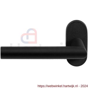 GPF Bouwbeslag ZwartWit 8210.61-04L Toi deurkruk op ovale rozet 70x32x10 mm linkswijzend zwart - H21010235 - afbeelding 1