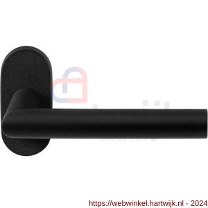 GPF Bouwbeslag ZwartWit 8210.61-04R Toi deurkruk op ovale rozet 70x32x10 mm rechtswijzend zwart - H21010236 - afbeelding 1