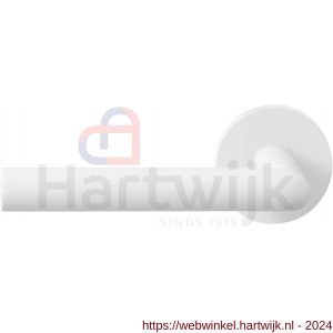 GPF Bouwbeslag ZwartWit 8212.62-00L/R Toi deurkruk op ronde rozet 50x8 mm links-rechtswijzend wit - H21013940 - afbeelding 1