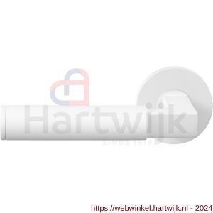GPF Bouwbeslag ZwartWit 8214.62-00L/R Kuri deurkruk op ronde rozet 50x8 mm links-rechtswijzend wit - H21013951 - afbeelding 1