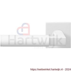 GPF Bouwbeslag ZwartWit 8214.62-02L Kuri deurkruk op vierkante rozet 50x50x8 mm linkswijzend wit - H21013953 - afbeelding 1
