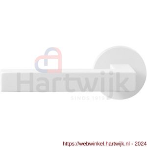 GPF Bouwbeslag ZwartWit 8218.62-00L/R Zaki+ deurkruk op ronde rozet 50x8 mm links-rechtswijzend wit - H21013961 - afbeelding 1