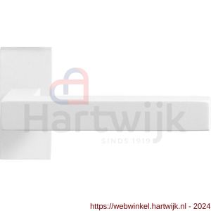 GPF Bouwbeslag ZwartWit 8218.62-01R Zaki+ deurkruk op rechthoekige rozet 70x32x10 mm rechtswijzend wit - H21013964 - afbeelding 1