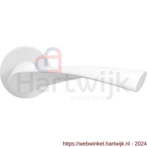 GPF Bouwbeslag ZwartWit 8227.62-00R Kino deurkruk op ronde rozet 50x8 mm rechtswijzend wit - H21013975 - afbeelding 1