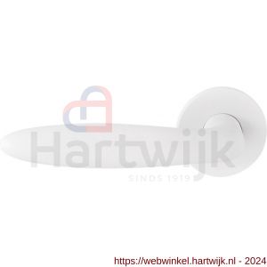 GPF Bouwbeslag Entree 822VWL Sigaar model deurkruk gatdeel op rozet 53x6 mm linkswijzend wit structuur - H21010282 - afbeelding 1