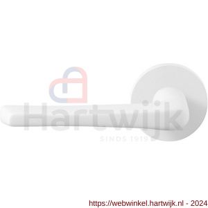 GPF Bouwbeslag ZwartWit 8232.62-00L/R Tiki deurkruk op ronde rozet 50x8 mm links-rechtswijzend wit - H21013979 - afbeelding 1