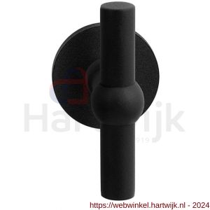 GPF Bouwbeslag ZwartWit 8240.61-00L/R Hipi kruiskruk op ronde rozet 50x8 mm links-rechtswijzend zwart - H21010314 - afbeelding 1