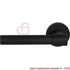 GPF Bouwbeslag ZwartWit 8248.61-00L/R Hipi Deux+ deurkruk op ronde rozet 50x8 mm links-rechtswijzend zwart - H21010338 - afbeelding 1