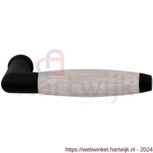 GPF Bouwbeslag ZwartWit 8255 Ika deurkruk haaks met trapezium eindknop zwart-eiken whitewash - H21002716 - afbeelding 1