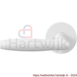 GPF Bouwbeslag ZwartWit 8267.62-00L/R Ika deurkruk op ronde rozet 50x8 mm links-rechtswijzend wit - H21014037 - afbeelding 1