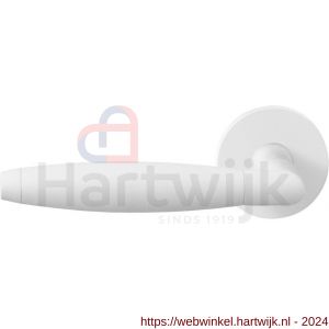 GPF Bouwbeslag ZwartWit 8268.62-00L/R Ika XL deurkruk op ronde rozet 50x8 mm links-rechtswijzend wit - H21014042 - afbeelding 1