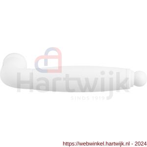 GPF Bouwbeslag ZwartWit 8272 Ika deurkruk gebogen met ronde eindknop wit-wit gecoat - H21005846 - afbeelding 1