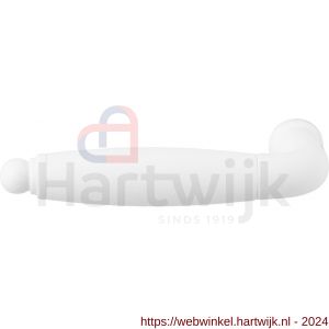 GPF Bouwbeslag ZwartWit 8272L/R Ika deurkruk gatdeel gebogen met ronde eindknop links-rechtswijzend wit-wit - H21005847 - afbeelding 1