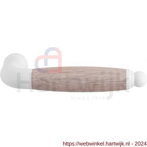 GPF Bouwbeslag ZwartWit 8282 Ika deurkruk gebogen met ronde eindknop wit-eiken whitewash - H21005854 - afbeelding 1