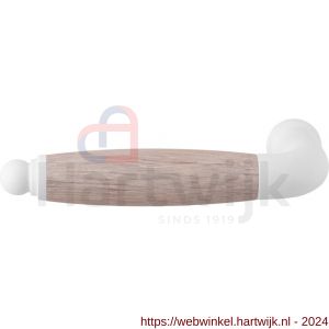 GPF Bouwbeslag ZwartWit 8282L/R Ika deurkruk gatdeel gebogen met ronde eindknop links-rechtswijzend wit-eiken whitewash - H21005855 - afbeelding 1
