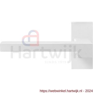 GPF Bouwbeslag ZwartWit 8287.62-01L Raa deurkruk op rechthoekige rozet 70x32x10 mm linkswijzend wit - H21014047 - afbeelding 1