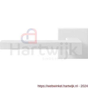 GPF Bouwbeslag ZwartWit 8287.62-02L Raa deurkruk op vierkante rozet 50x50x8 mm linkswijzend wit - H21014048 - afbeelding 1