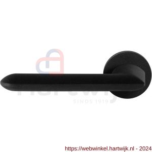 GPF Bouwbeslag ZwartWit 8290.61-00L Wini deurkruk op ronde rozet 50x8 mm linkswijzend zwart - H21010366 - afbeelding 1