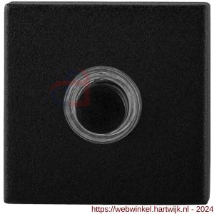 GPF Bouwbeslag ZwartWit 8826.02 deurbel beldrukker vierkant 50x50x8 mm met zwarte button zwart - H21000171 - afbeelding 1