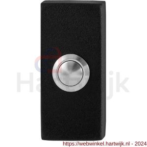 GPF Bouwbeslag ZwartWit 8827.01 deurbel beldrukker rechthoekig 70x32x10 mm met RVS button zwart - H21008954 - afbeelding 1