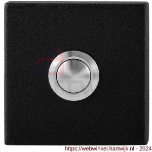 GPF Bouwbeslag ZwartWit 8827.02 deurbel beldrukker vierkant 50x50x8 mm met RVS button zwart - H21008955 - afbeelding 1