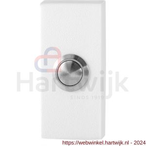GPF Bouwbeslag ZwartWit 8827.41 deurbel beldrukker rechthoekig 70x32x10 mm met RVS button wit - H21008958 - afbeelding 1