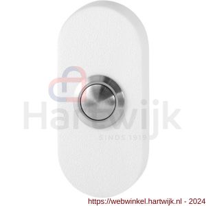 GPF Bouwbeslag ZwartWit 8827.44 deurbel beldrukker ovaal 70x32x10 mm met RVS button wit - H21008960 - afbeelding 1