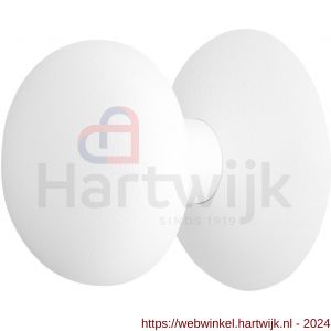 GPF Bouwbeslag ZwartWit 8829.62 paddenstoel voordeurknop 65 mm op rozet 70 mm wit - H21008857 - afbeelding 1
