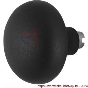 GPF Bouwbeslag ZwartWit 8849.61 S5 paddenstoel knop 65 mm voor veiligheids schilden vast met wisselstift zwart - H21010493 - afbeelding 1