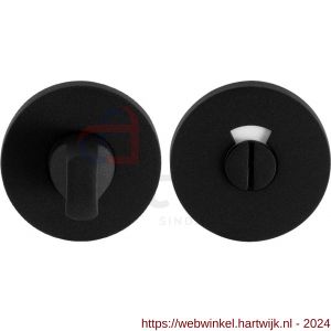 GPF Bouwbeslag Entree 8903VZ toiletgarnituur rond 53x6 mm stift 8 mm met rood-wit indicator zwart - H21011408 - afbeelding 1