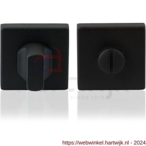 GPF Bouwbeslag ZwartWit 8910.02 toiletgarnituur vierkant 50x50x8 mm stift 8 mm grote knop zwart - H21003812 - afbeelding 1