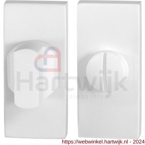 GPF Bouwbeslag ZwartWit 8910.41 toiletgarnituur rechthoekig 70x32 mm stift 8 mm grote knop wit - H21008319 - afbeelding 1