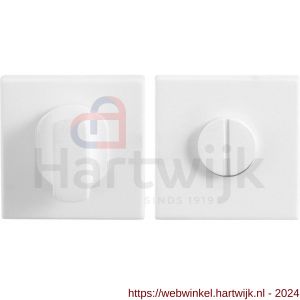 GPF Bouwbeslag ZwartWit 8910.42 toiletgarnituur vierkant 50x50x8 mm stift 8 mm grote knop wit - H21003805 - afbeelding 1