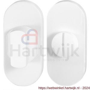GPF Bouwbeslag ZwartWit 8910.44 toiletgarnituur ovaal 70x32 mm stift 8 mm wit - H21008320 - afbeelding 1