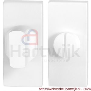 GPF Bouwbeslag ZwartWit 8911.41 toiletgarnituur rechthoekig 70x32 mm stift 5 mm grote knop wit - H21008656 - afbeelding 1
