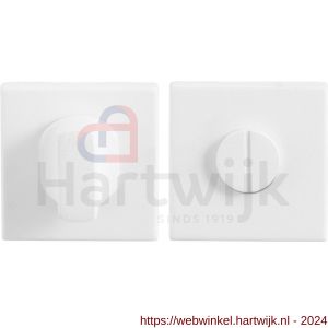 GPF Bouwbeslag ZwartWit 8911.42 toiletgarnituur vierkant 50x50x8 mm stift 5 mm grote knop wit - H21005917 - afbeelding 1