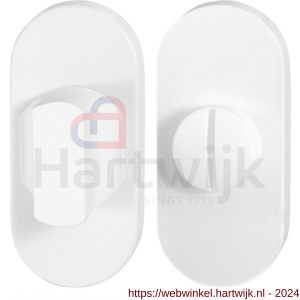 GPF Bouwbeslag ZwartWit 8911.44 toiletgarnituur ovaal 70x32 mm stift 5 mm grote knop wit - H21008657 - afbeelding 1