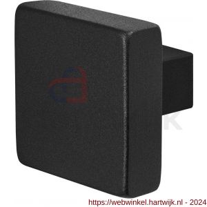 GPF Bouwbeslag ZwartWit 8948.61 S1 vierkante knop 53x53x16 mm draaibaar met krukstift zwart - H21008071 - afbeelding 1