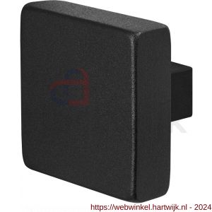 GPF Bouwbeslag ZwartWit 8950.61 S2 vierkante knop 60x60x16 mm vast met knopvastzetter zwart - H21010488 - afbeelding 1