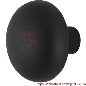 GPF Bouwbeslag ZwartWit 8957.61 S2 paddenstoel knop 65 mm vast met knopvastzetter zwart - H21011035 - afbeelding 1