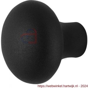 GPF Bouwbeslag ZwartWit 8959.61 S1 paddenstoel knop 52 mm draaibaar met krukstift zwart - H21011067 - afbeelding 1