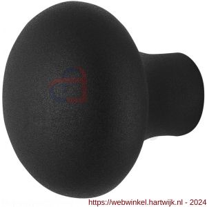 GPF Bouwbeslag ZwartWit 8959.61 S2 paddenstoel knop 52 mm vast met knopvastzetter zwart - H21011037 - afbeelding 1