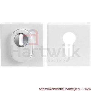GPF Bouwbeslag ZwartWit 9387.62 set veiligheidsrozet vierkant 54x54 mm SKG*** kerntrekbeveiliging wit - H21013007 - afbeelding 1