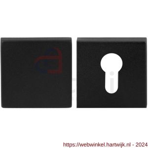 GPF Bouwbeslag ZwartWit 9388.61 set veiligheidsrozet vierkant 54 mm SKG*** buiten blind zwart - H21012904 - afbeelding 1