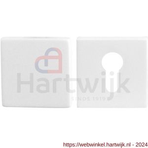 GPF Bouwbeslag ZwartWit 9388.62 set veiligheidsrozet vierkant 54 mm SKG*** buiten blind wit - H21012909 - afbeelding 1