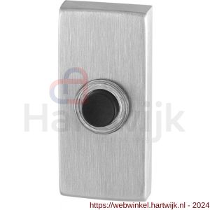 GPF Bouwbeslag RVS 9826.01 deurbel beldrukker rechthoekig 70x32x10 mm met zwarte button RVS mat geborsteld - H21008208 - afbeelding 1