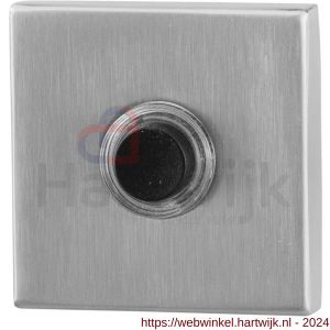 GPF Bouwbeslag RVS 9826.02 deurbel beldrukker vierkant 50x50x8 mm met zwarte button RVS mat geborsteld - H21000175 - afbeelding 1