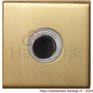 GPF Bouwbeslag PVD 9826.02P4 deurbel beldrukker vierkant 50x50x8 mm met zwarte button PVD messing satin - H21005983 - afbeelding 1